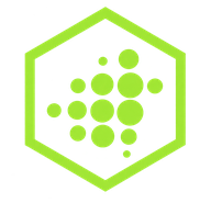 DPF Cleaners Logo: grünes Sechseck mit Punkten